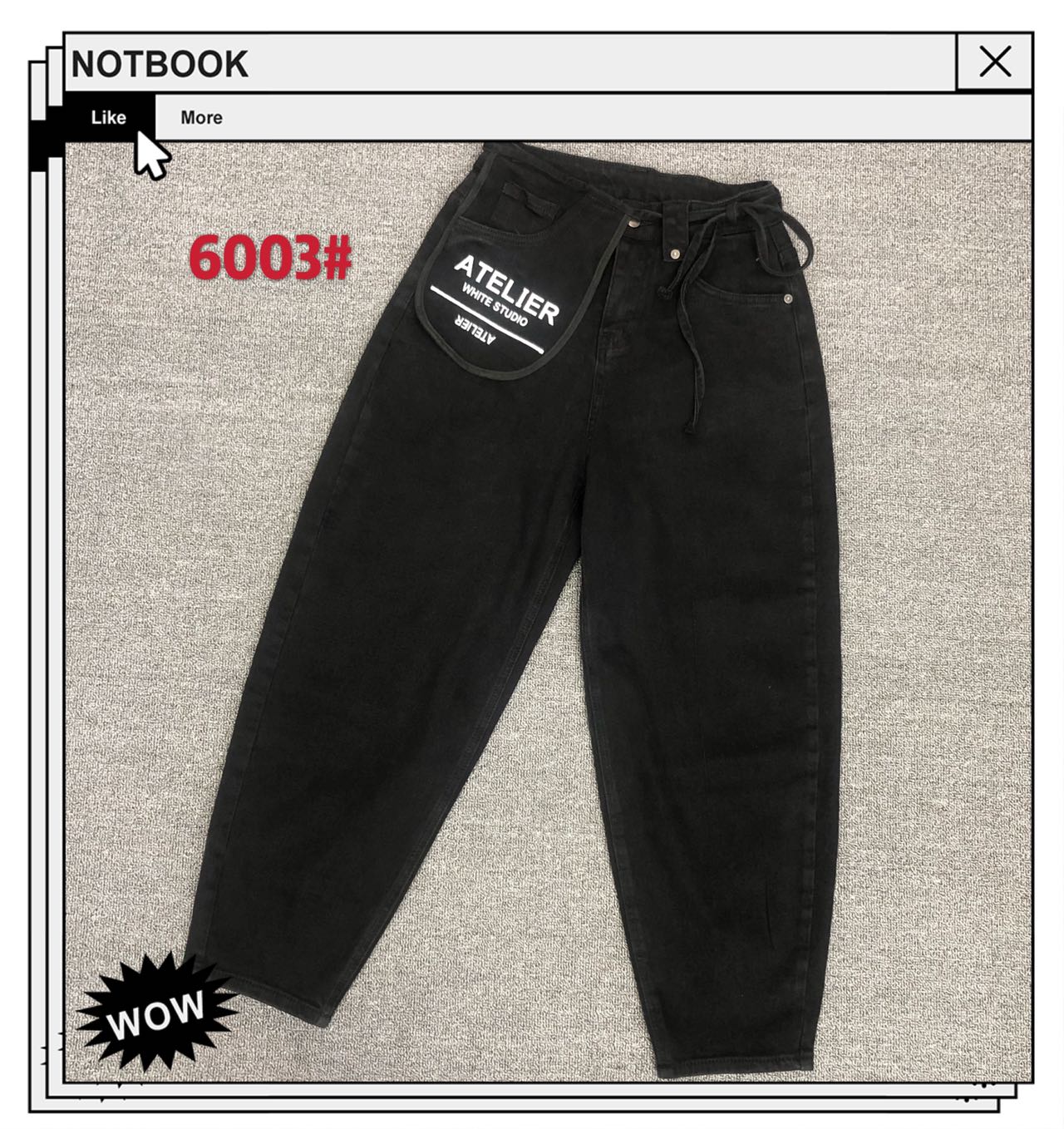Denim sample 11: plain black jeans